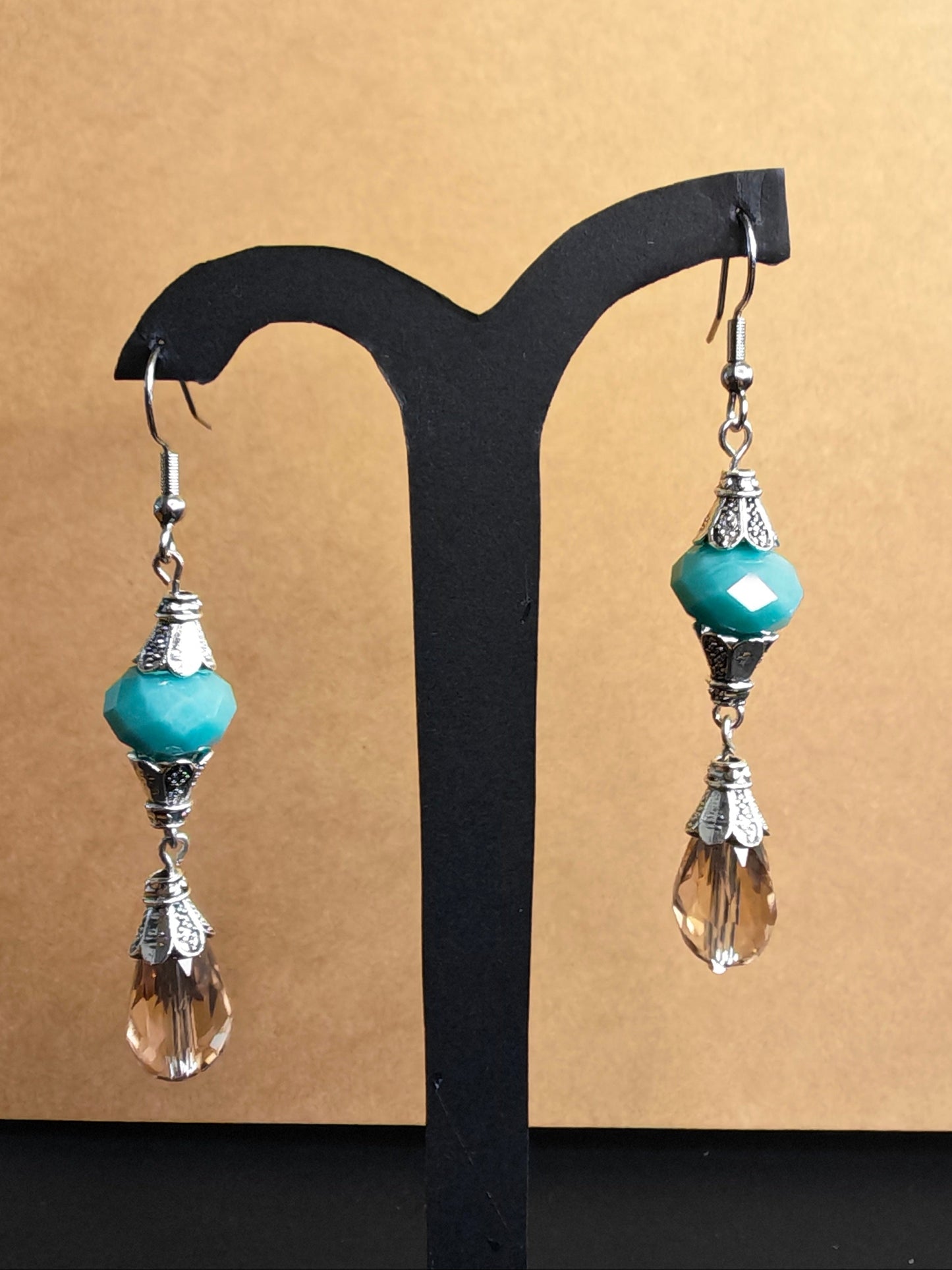 Boucles d'Oreilles Turquoise Ambre