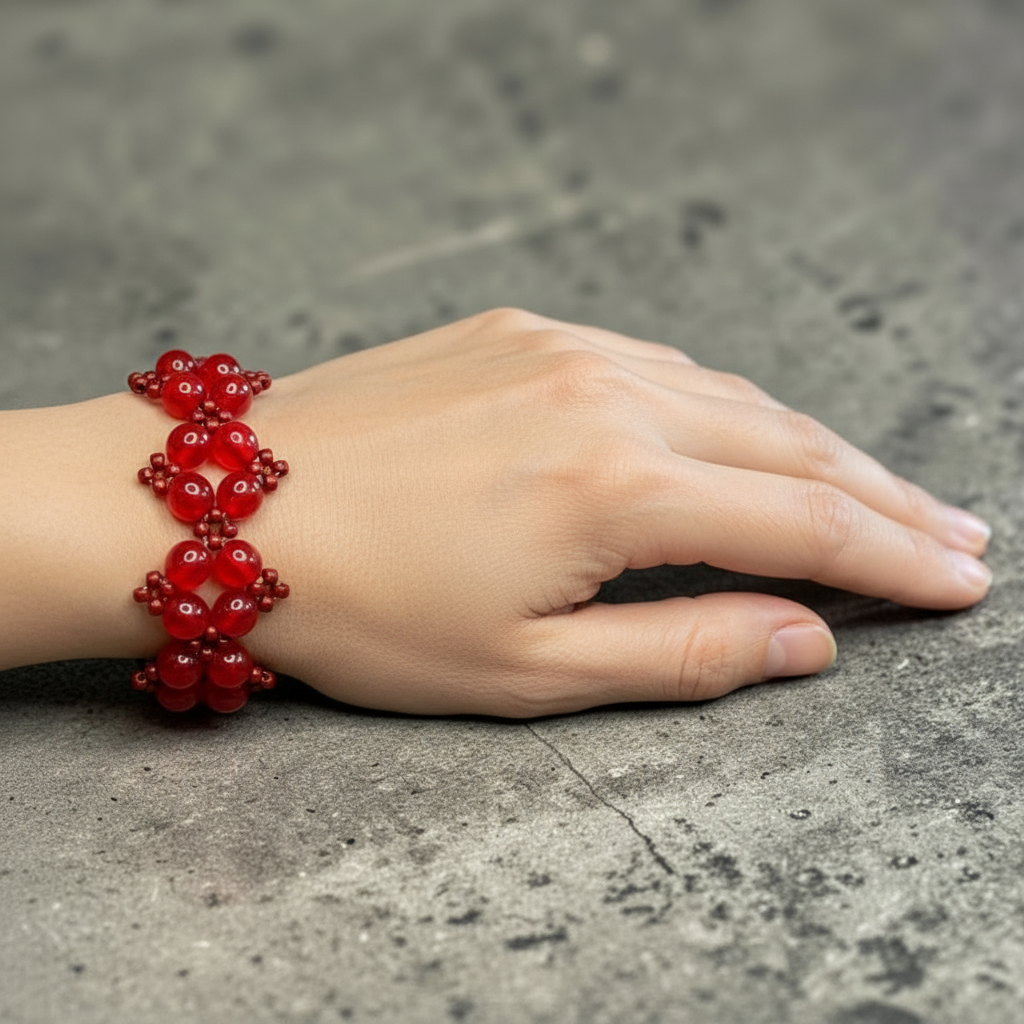 Bracelet Rubis Tissé