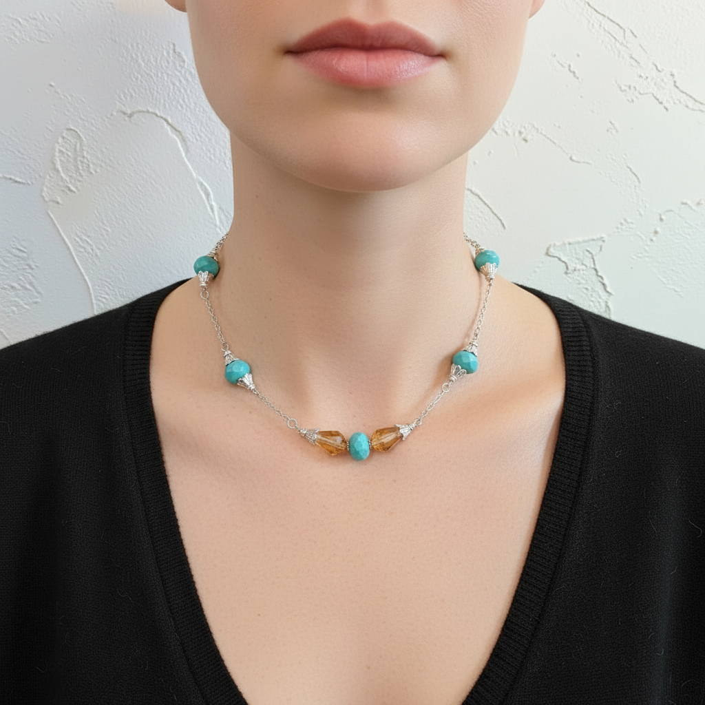 Collier Turquoise Ambre