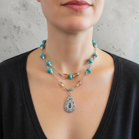 Collier Turquoise Ambre
