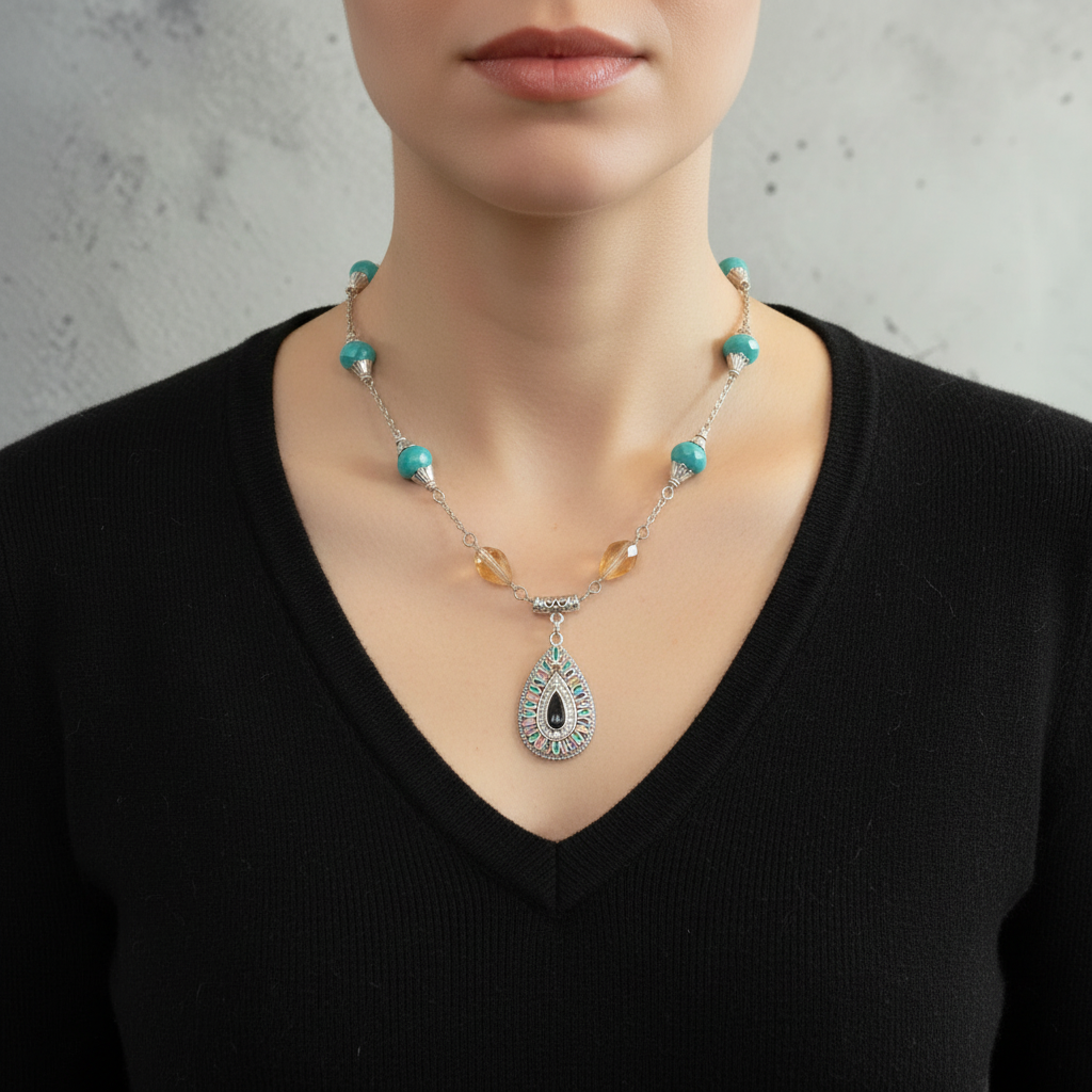 Collier Turquoise Ambre