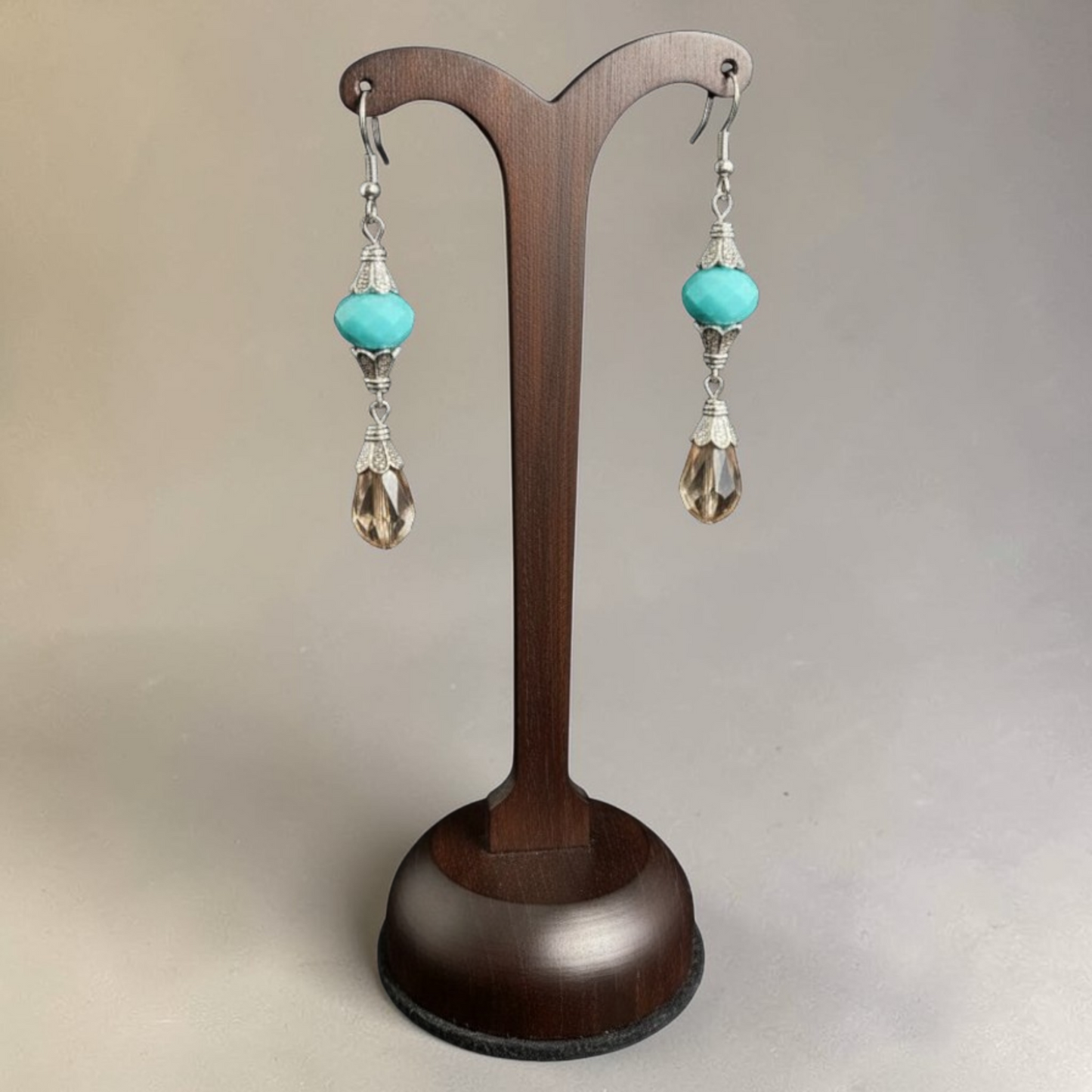 Boucles d'Oreilles Turquoise Ambre