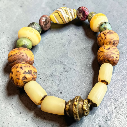 Bracelet Naturel Liège & Pierres Multicolores