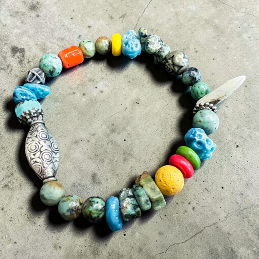 Bracelet Collector Multicolore Turquoise & Argent