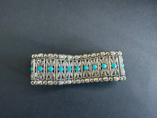 Bracelet Manchette Turquoise Argenté